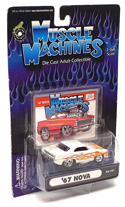 Muscle Machines 1/64 Scale 71161 02-101 - 1967 Chevrolet Nova - White