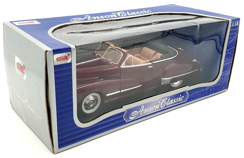 Anson 1/18 Scale Diecast 30335 - 1947 Cadillac Series 62 - Dark Met Red