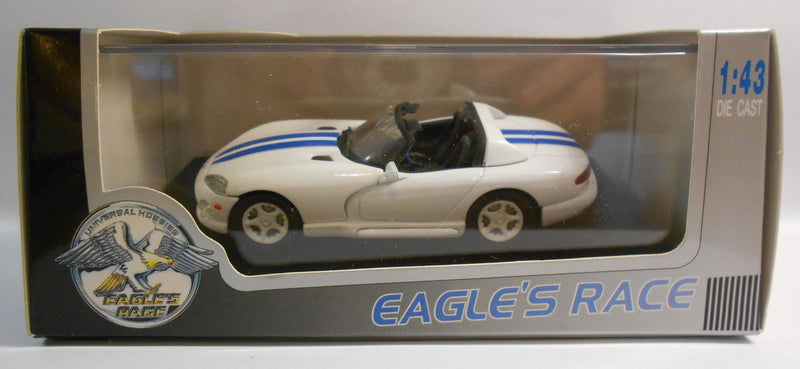Eagle Race 1/43 Scale Diecast Model 620004 DODGE VIPER RT/10 1996 WHITE/BLUE