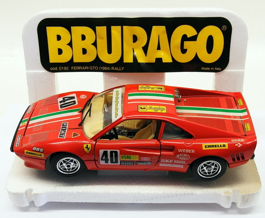Burago 1/24 Scale Model Rally Car 0192 - 1984 Ferrari GTO - #40