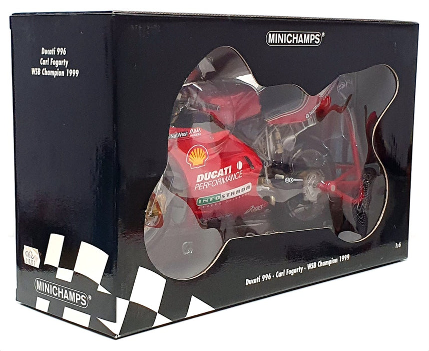Minichamps 1/6 Scale 062 991211 - Ducati 996 Carl Fogarty WSB Champion 1999 Red