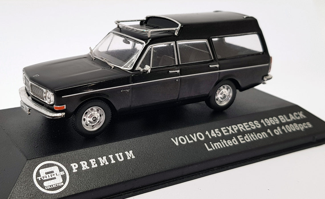 Triple 9 1/43 Scale Model Car T9P-10010 - Volvo 145 Express 1969 - Black