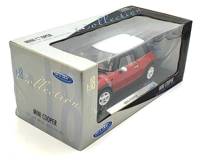 Welly 1/18 scale Diecast - 19851W - Mini Cooper - Red/White