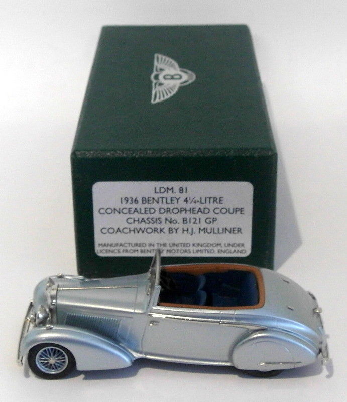Lansdowne Models 1/43 Scale LDM81 - 1936 Bentley 4.25 Ltr Concealed DHC Silver