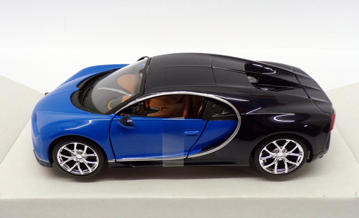 Maisto 1/24 Scale Model Car 31514 - Bugatti Chiron - Blue/Black