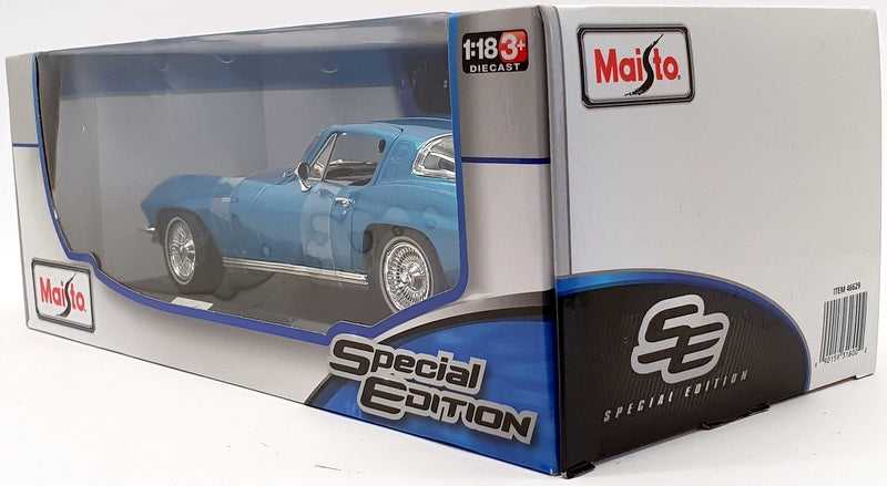 Maisto 1/18 Scale Model Car 46629 - 1965 Chevrolet Corvette - Metallic Blue