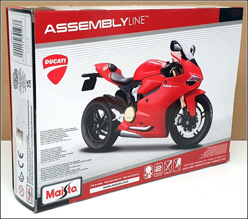 Maisto 1/12 Scale Diecast Kit 39193 - Ducati 1199 Panigale Motorbike - Red