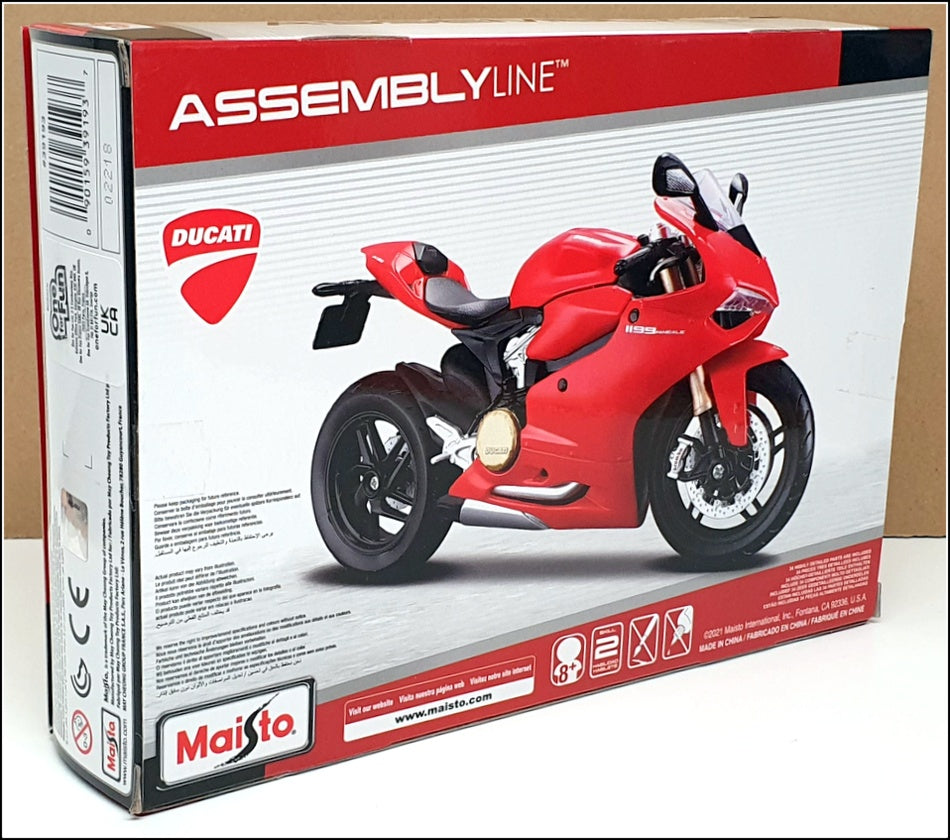 Maisto 1/12 Scale Diecast Kit 39193 - Ducati 1199 Panigale Motorbike - Red