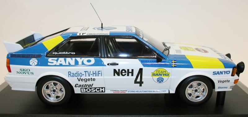 Minichamps 1/18 Diecast 155 821105 Audi Quattro Sport Blomqvist Swedish Rally 82