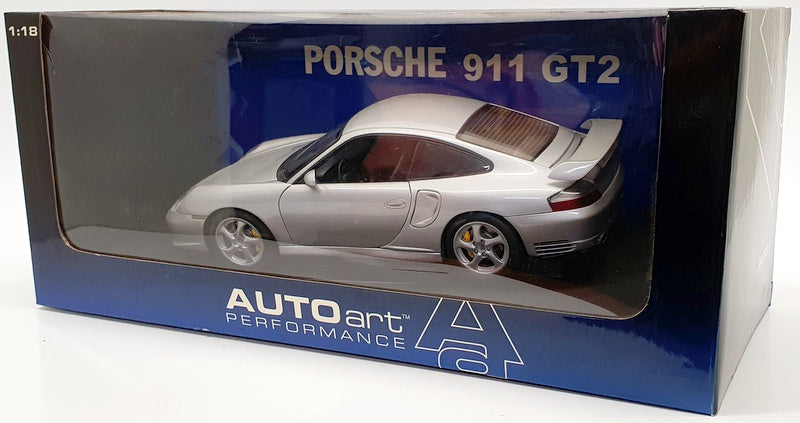 Autoart 1/18 Scale Model Car 77841 - 2002 Porsche 911 GT2 - Silver