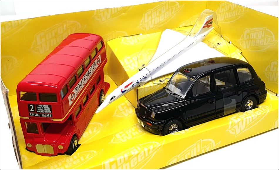 Corgi 3 Piece Set TY93287 - RM Bus Black Taxi & Concorde Aircraft