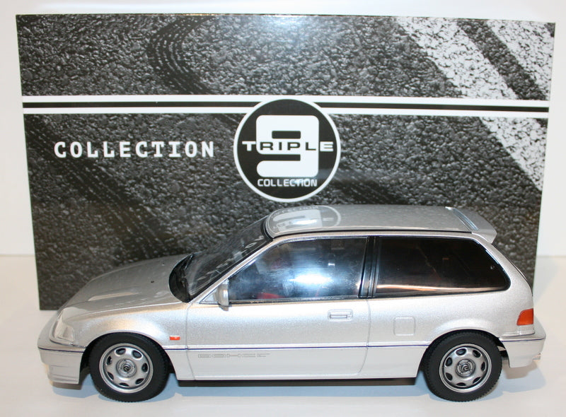Triple 9 1/18 Scale Model - T9-1800100 - 1987 Honda Civic EF-3 Si -Silver