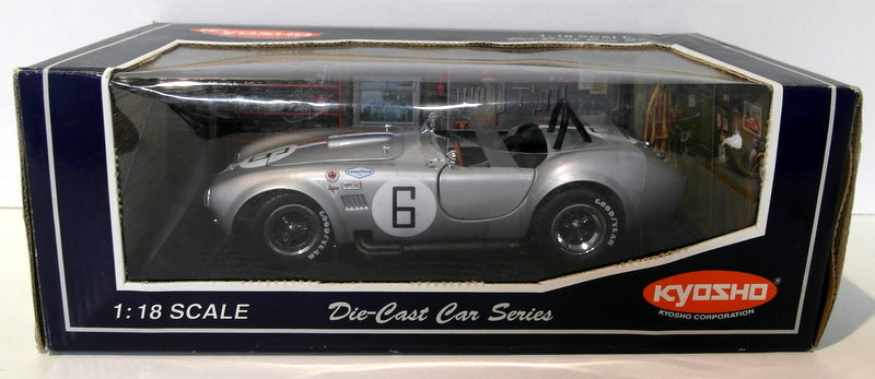 Kyosho 1/18 Scale Diecast - 08041S Shelby Cobra 427 S/C Racing Silver