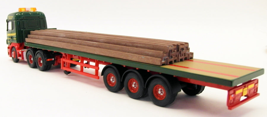 Corgi 1/50 Scale CC13708 - Scania R Flatbed Trailer & Rails - Lawsons