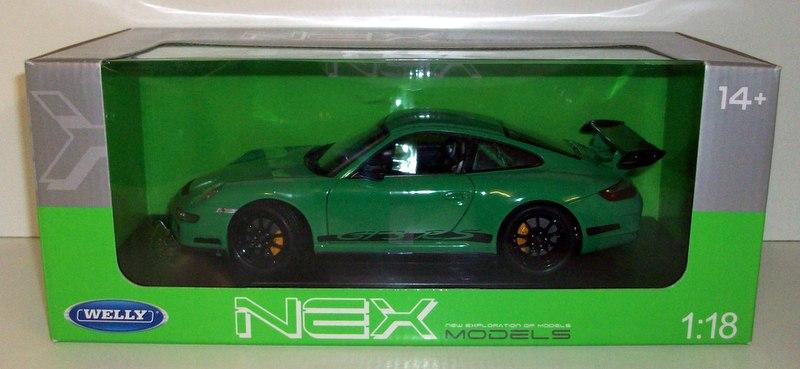 Welly 1/18 Scale - 18015W Porsche 911 997 GT3 RS Green / black