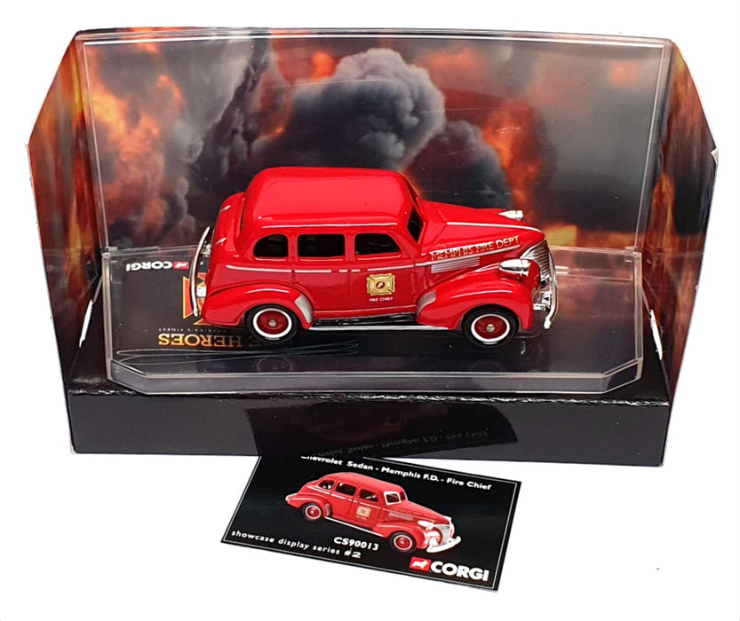 Corgi 9cm Long Diecast CS90013 - Chevrolet Fire Chief Car - Red