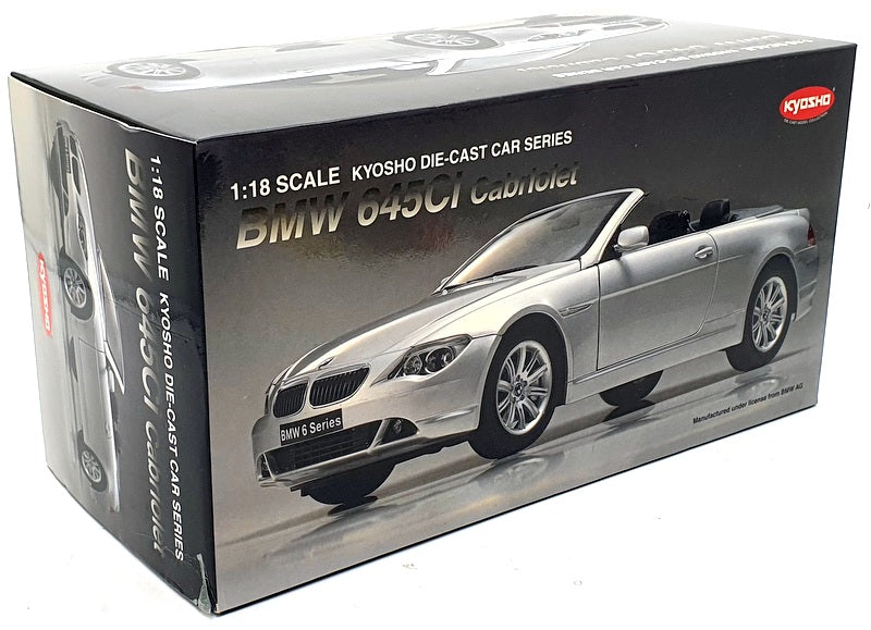 Kyosho 1/18 Scale Diecast 08702S - BMW 645Ci Cabriolet - Silver
