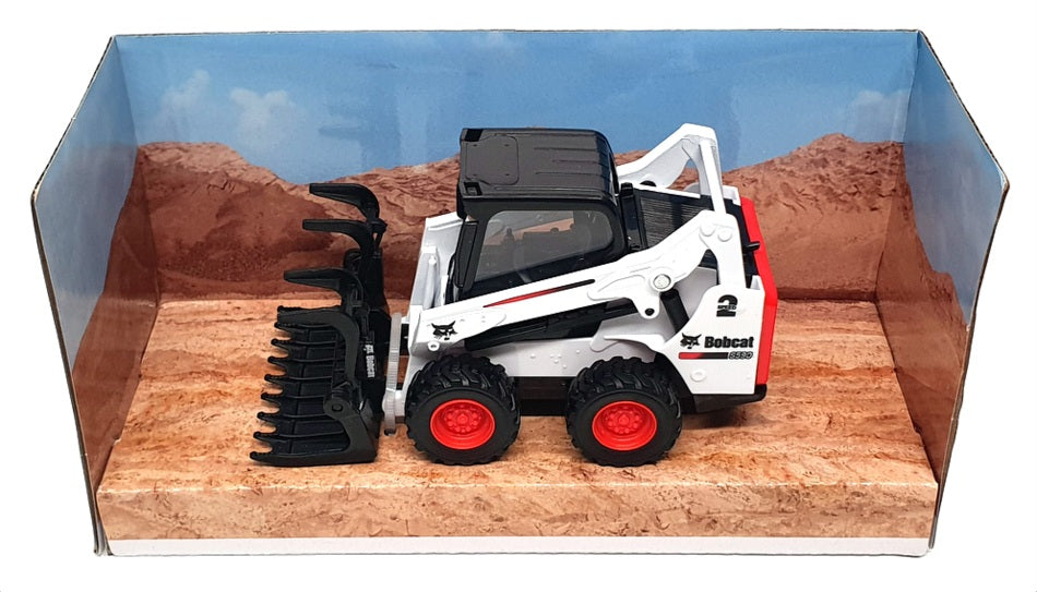 Burago 10cm Long 18-31802 - Bobcat S590 Skid-Steer Loader & Grapple Motorized