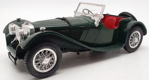 Burago 1/18 Scale Model Car 3006 - 1937 Jaguar SS 100 - Green (Red Seats)