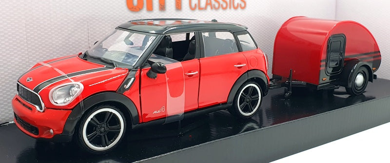 Motormax 1/24 Scale Diecast 79761 - Mini Cooper S Countryman And Caravan