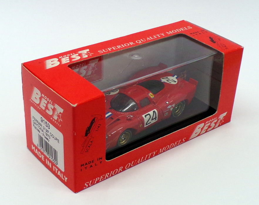Best 1/43 Scale 9153 - Ferrari 312P Coupe - #24 Daytona 1970 - Red