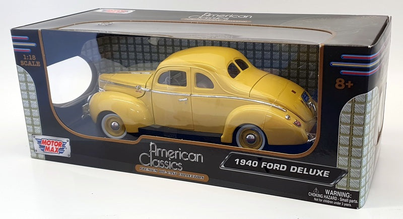 Motor Max 1/18 Scale Diecast 73100AC -1940 Ford Deluxe - Yellow