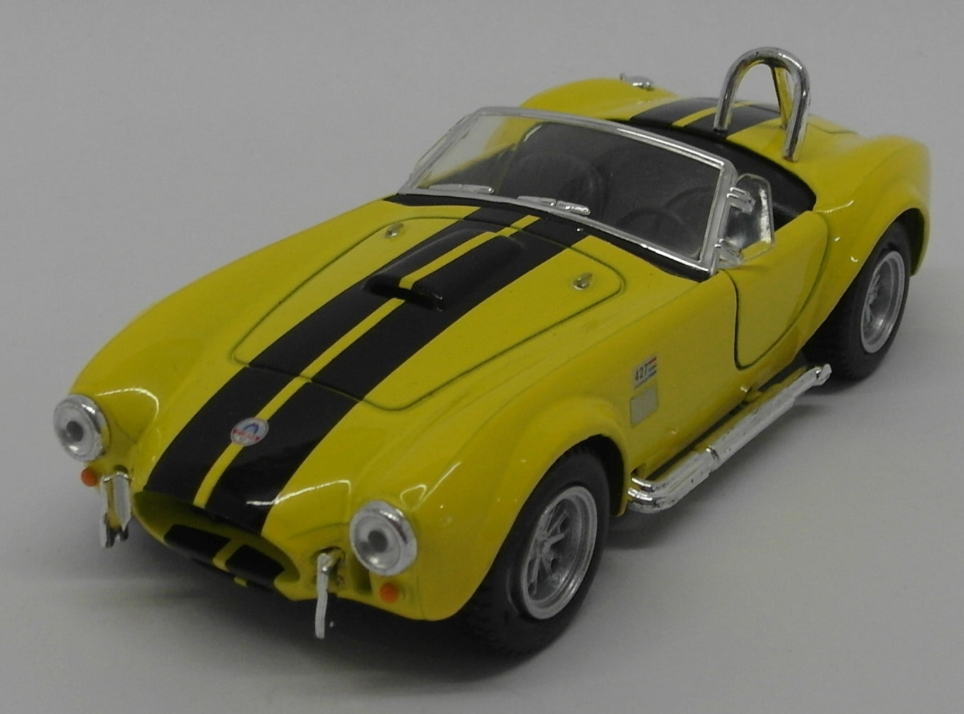 1965 Shelby Cobra 427 S/C - Yellow - Kinsmart Pull Back & Go Diecast Metal Model Car