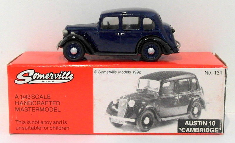 Somerville Models 1/43 Scale 131 - Austin 10 Cambridge - Dark Blue