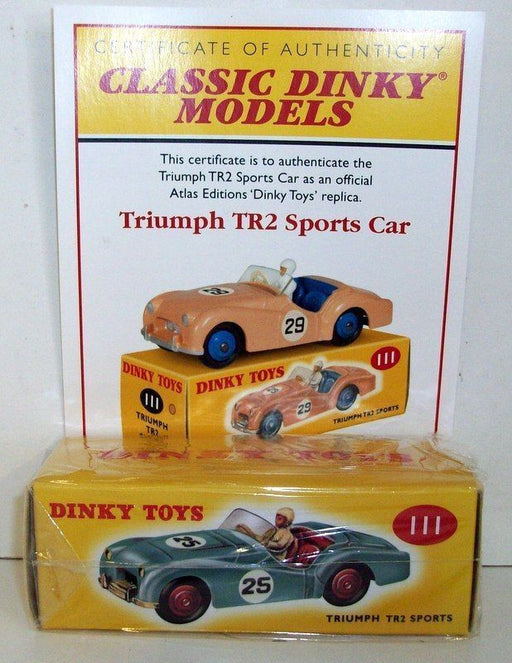 Atlas Dinky Replica Scale Die-Cast Cars Range - 111 Triumph TR2 Sports Car