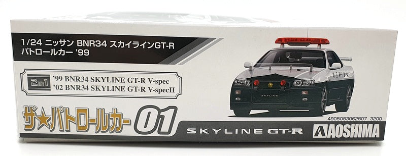 Aoshima 1/24 Scale Model Kit 01 -  Nissan Skyline GTR BNR 34 Patrol Car 1999