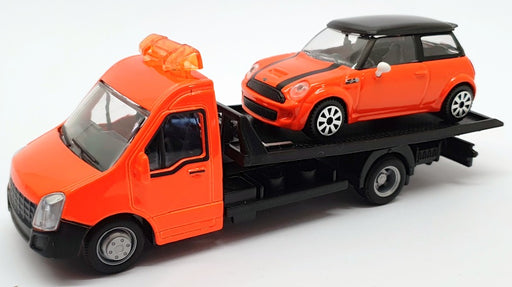 Burago 1/43 Scale #18 31400 - BMW Mini Car And Generic Flatbed Truck