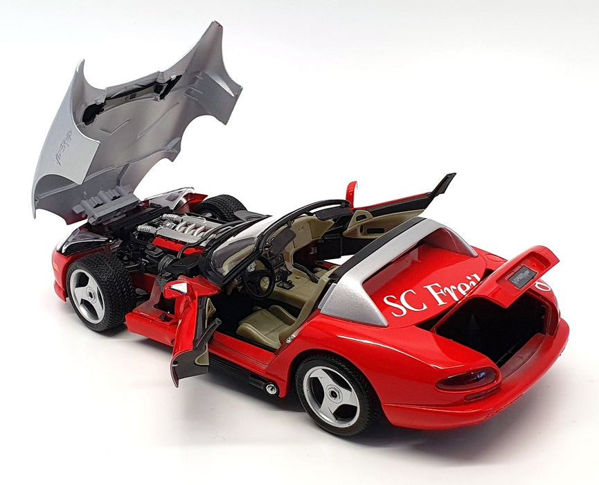 Burago 1/18 Scale Diecast 171021E - Dodge Viper RT/10 - Silver/Red