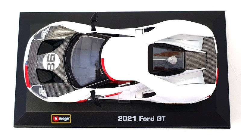 Burago 1/32 Scale Diecast #18 41165 - 2021 Ford GT #98 - White/Black