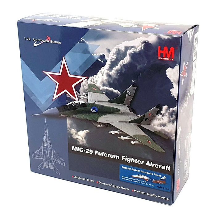 Hobby Master 1/72 Scale HA6511b - MIG-29 Fulcrum Fighter Strizhi Aerobatic