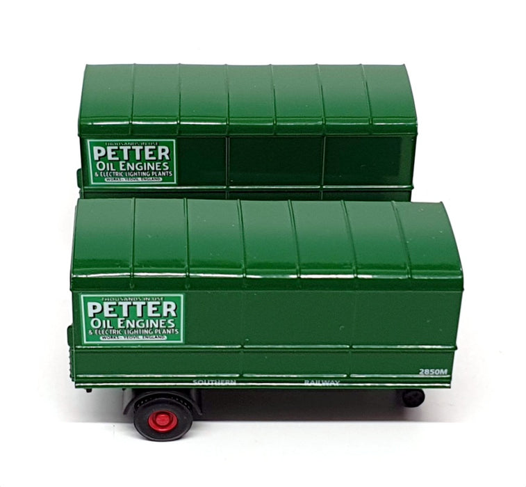 Oxford 1/76 Scale 76MH008T - Southern Trailer 2x Petter Oil Engines - Green
