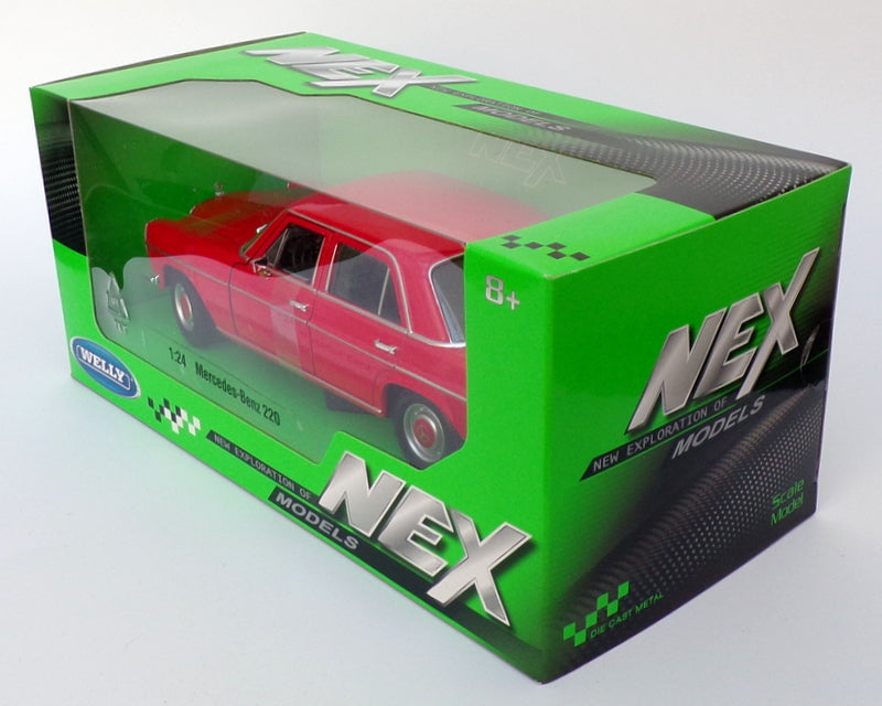 Welly 1/24 Scale Model Car 24091W - Mercedes Benz 220 - Red
