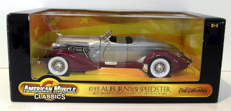 Ertl 1/18 Scale diecast - 32397 1935 Auburn Cord Boattail Speedster Silver Red