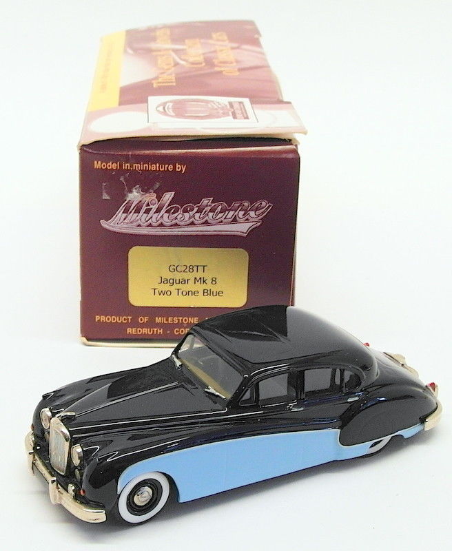 Milstone Miniatures 1/43 Scale Model Car GC28TT - Jaguar Mk8 - 2-Tone Blue