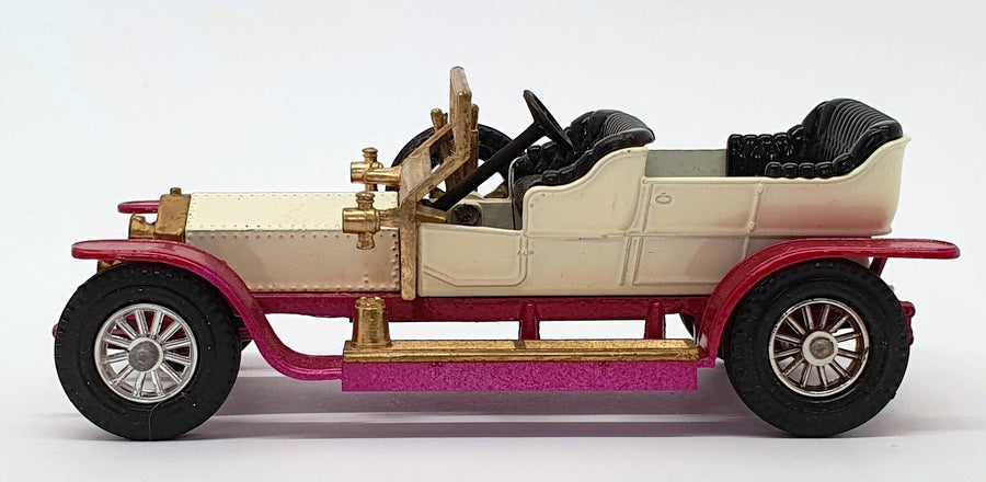 Matchbox Appx 10cm Long Diecast Y-10 - 1906 Rolls Royce Silver Ghost - White/Red