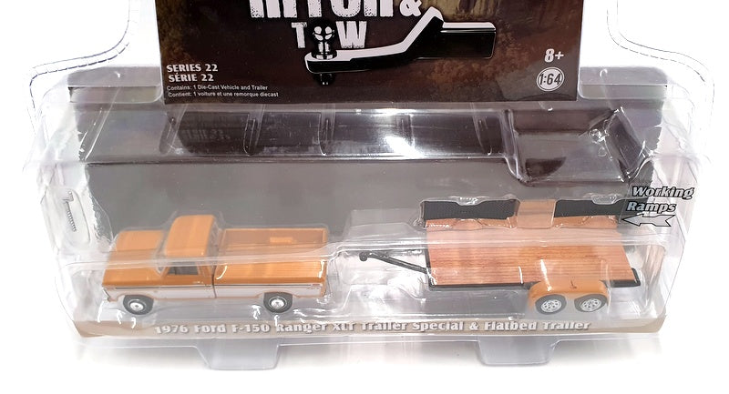 Greenlight 1/64 Scale 32220-B 1976 Ford F-150 Ranger XLT Special & Trailer