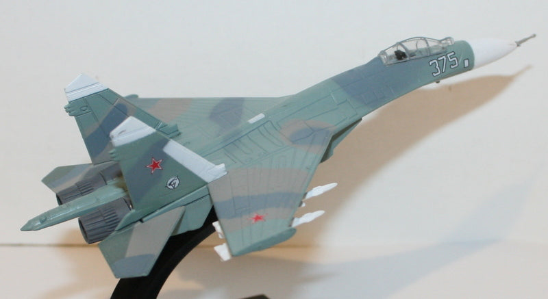 1:160 Scale Diecast Russian Fighter Plane Model - Sukhoi Su-27 Flanker Display