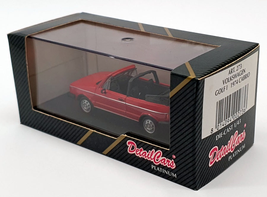 Detail Cars 1/43 Scale ART273 - 1974 Volkswagen Golf I Cabrio - Red