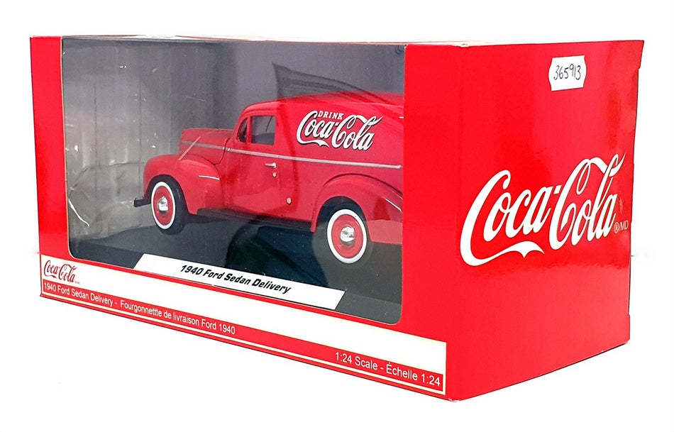 Motormax 1/24 Scale 365913 - 1940 Ford Sedan Delivery Coca Cola - Red