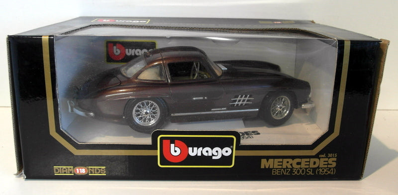 Burago 1/18 Scale Diecast - 3015 Mercedes Benz 300 SL 1954 Brown