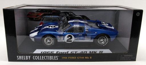 Shelby Collectibles 1/18 Scale Diecast 1401 1966 Ford GT40 MK2 Blue #2 Race Car