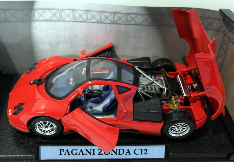 Motormax 1/18 Scale Diecast - 73100 Pagani Zonda C12 Red