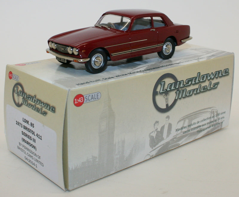 Lansdowne Models 1/43 Scale LDM85 - 1973 Bristol 411 Series III - Maroon