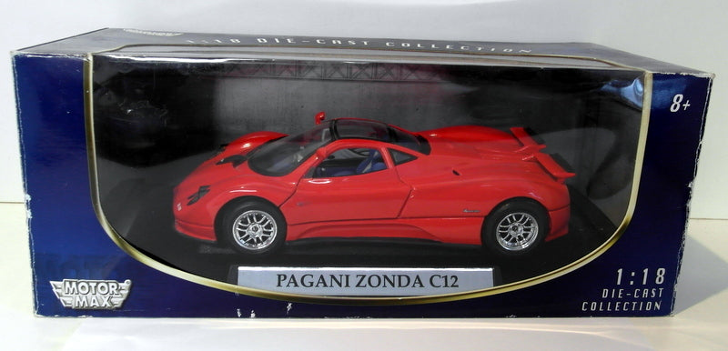 Motormax 1/18 Scale Diecast - 73100 Pagani Zonda C12 Red
