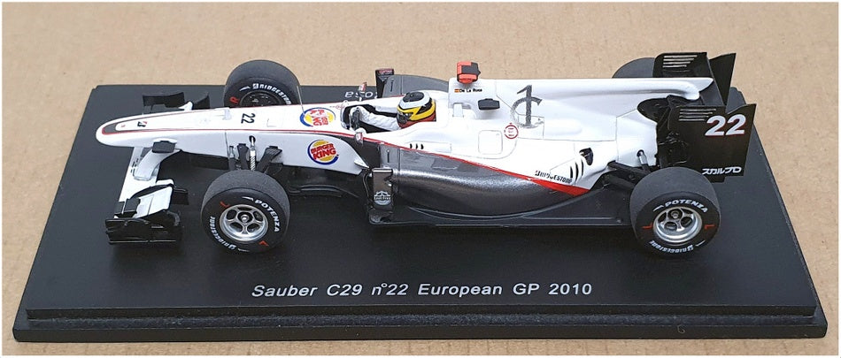 Spark 1/43 Scale S3006 - F1 Sauber C29 European GP 2010 #22 De La Rosa