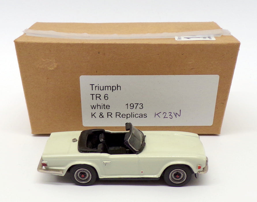 K&R Replicas 1/43 Scale K23W - 1973 Triumph TR6 Convertible - White